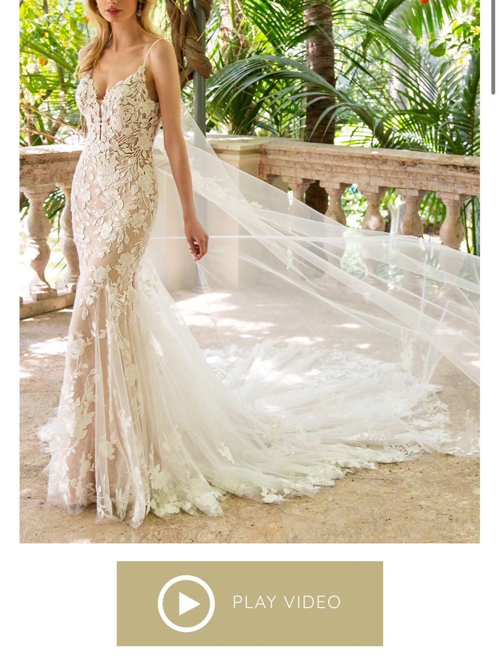 Elegant White Floral Lace Bridal Dress